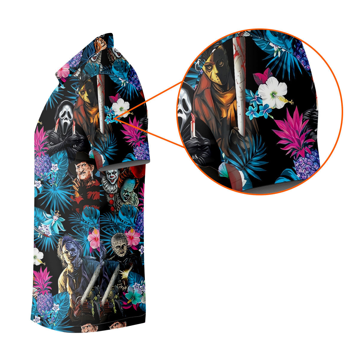 Tropical Horror Character Halloween Golf Shirt, Golf Shirts For Men, Mens Golf Apparel