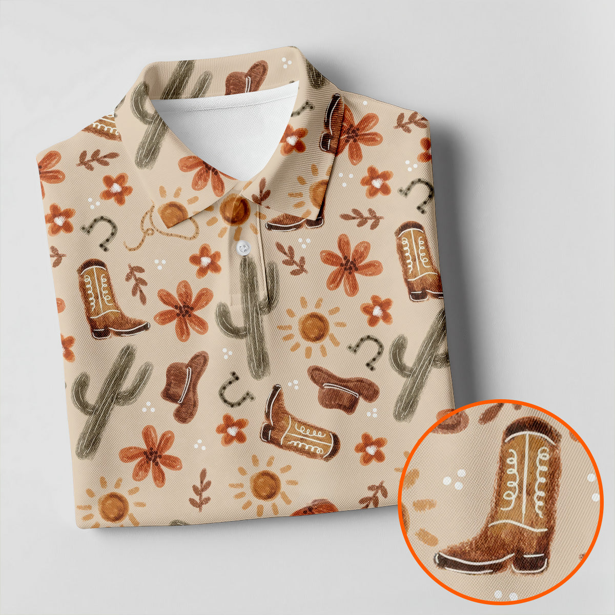 Colorful Western Cowboy Boots Pattern Hawaiian Golf Shirt, Ladies Golf Shirt, Women’s Golf Apparel (Copy)