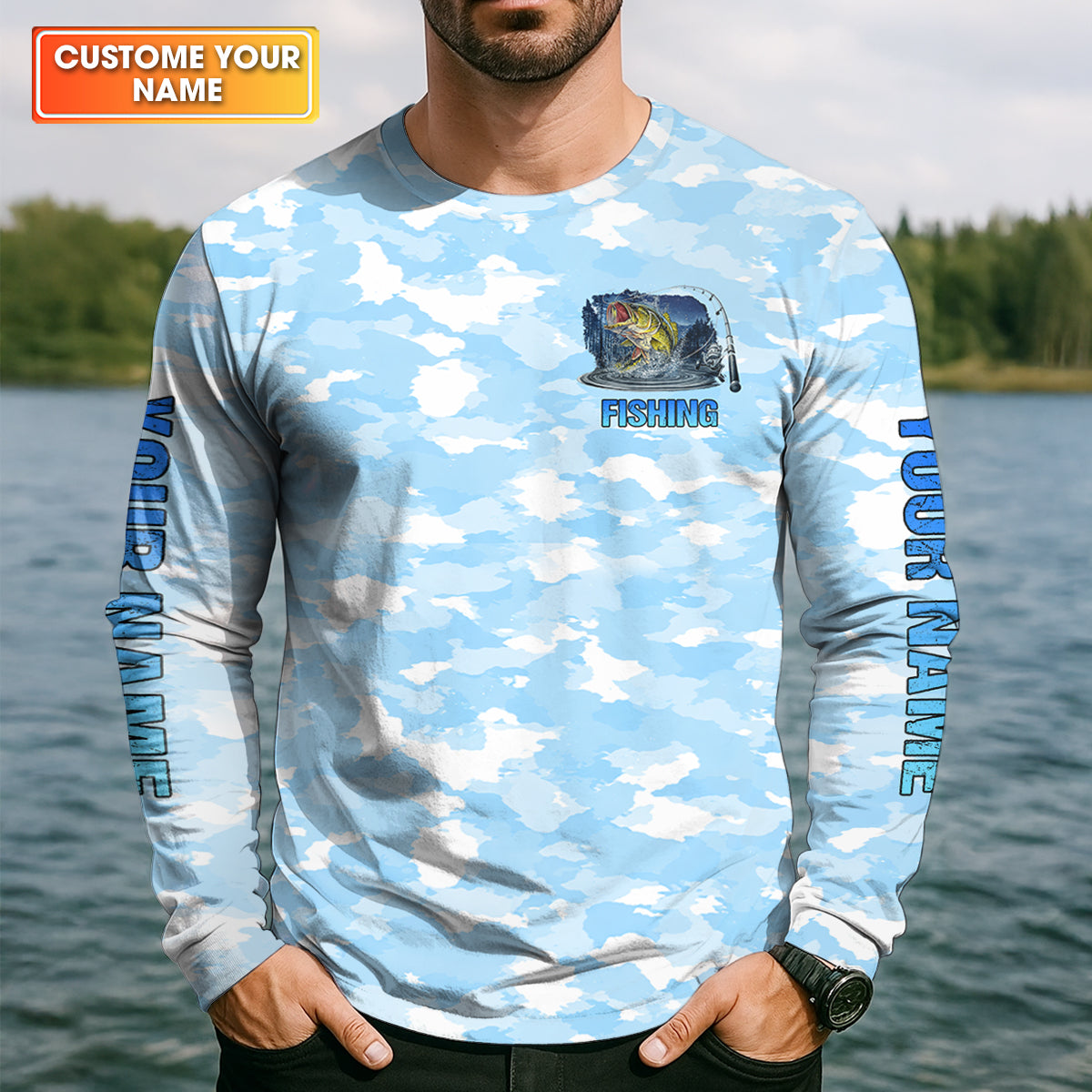 Personalized Camo Fishing Shirt, Go Fishing 3 Days A Week Shirt, Fishing UPF Shirts, Funny Fisherman Gift