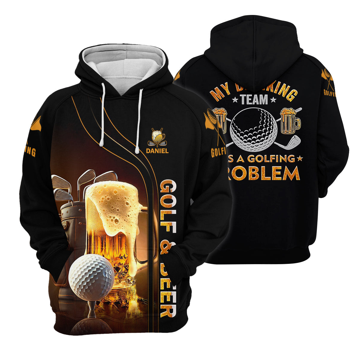 My Drinking Team Has Golfing Problem Beer Custom Men's Golf Polo ShirtMens Golf Gift, Funny Golf Shirt