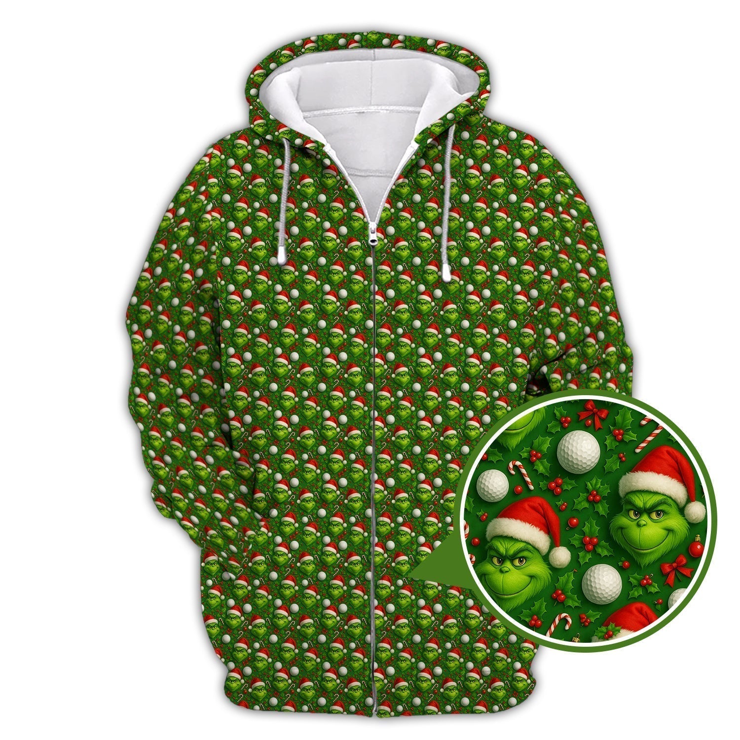 Grinch Golf Shirt For Golfer, Pattern Golf Shirt, Funny Golf Shirt For Men, Christmas Golf Shirt