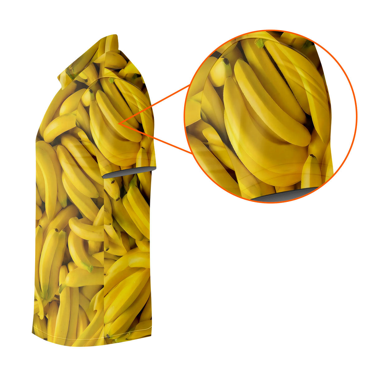 Realistic Banana Print Hawaiian Golf Shirt, Golf Tops For Women, Performance Golf Shirt