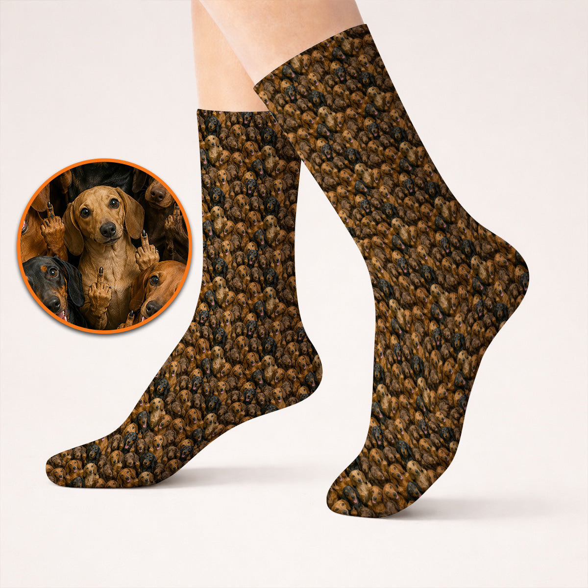 Funny Dachshund Golf Socks, Wiener Dog Pattern Golf Sock, Doxie Lover Gift For Golfer