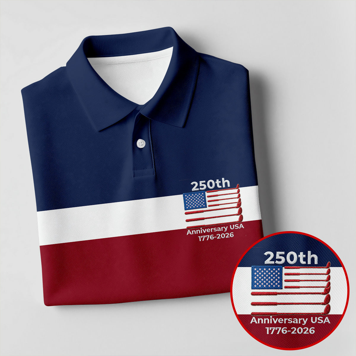 250th Anniversary USA 1776-2026 Red White Blue Ladies Golf Tops, 4th Of July Golf Shirt For Women