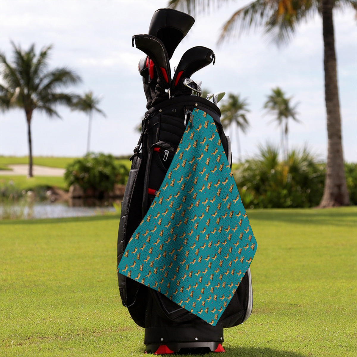Funny German Shepherd Golf Towels, Dog Lover Pattern Golf Towel, Golf Gift For Golfer