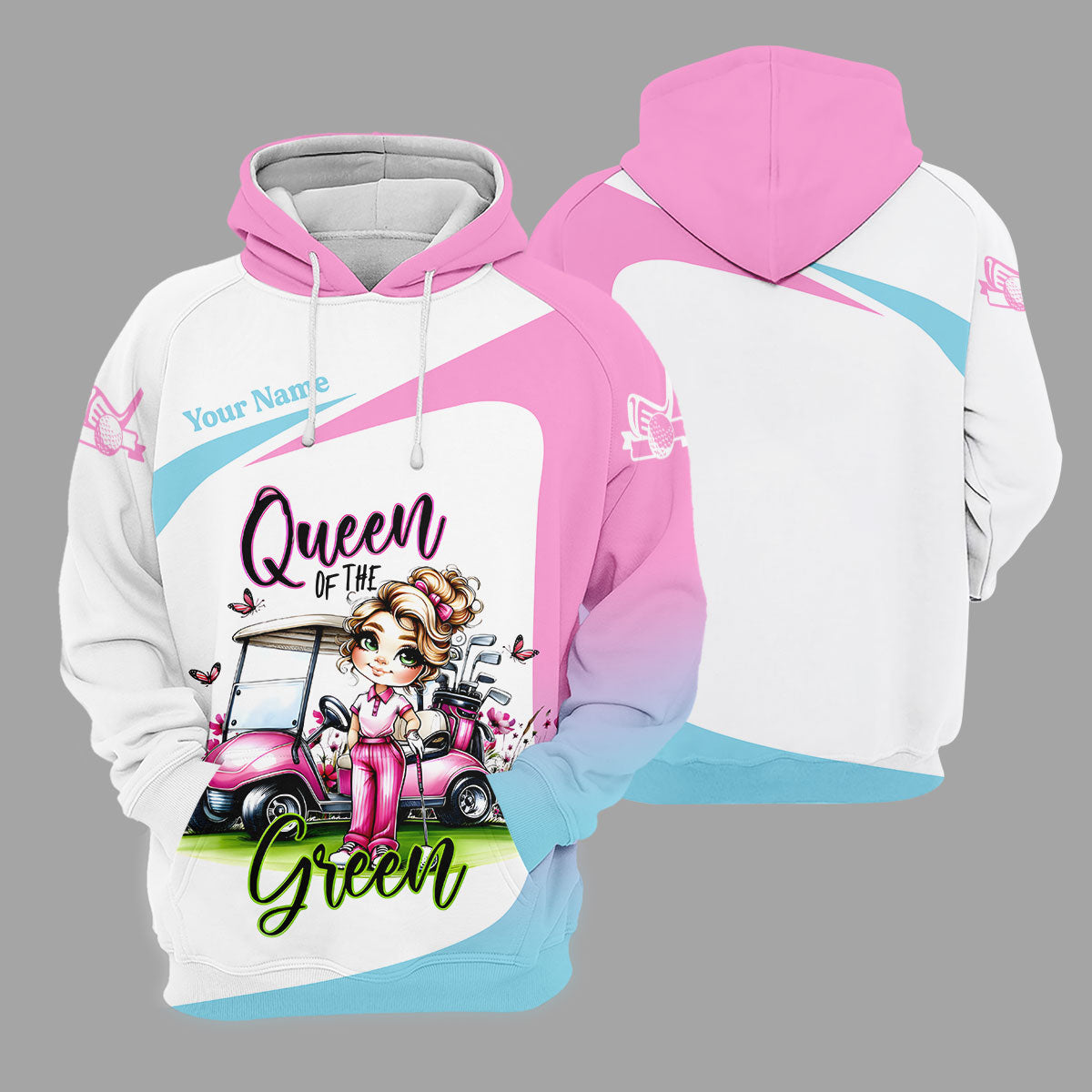 Queen Of The Green Custom Funny Womens Golf Polo ShirtLadies Golf Shirts, Best Golf Shirts