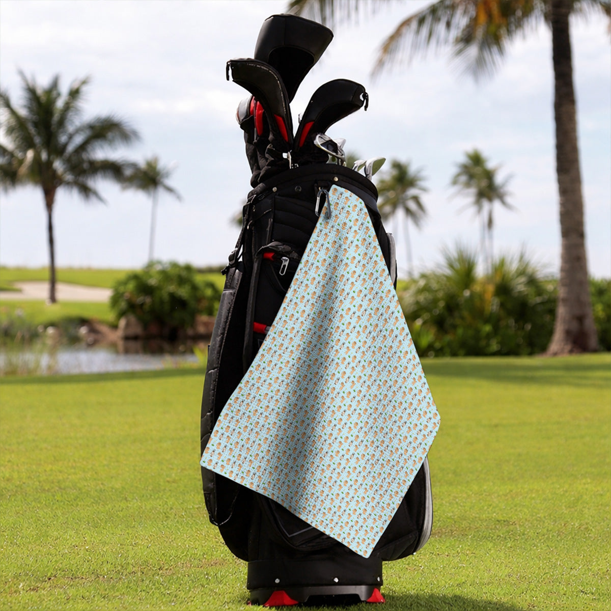 Toy Poodle Pattern Golf Towel, Funny Poodle Golf Towels, Golf Gift For Dog Lover
