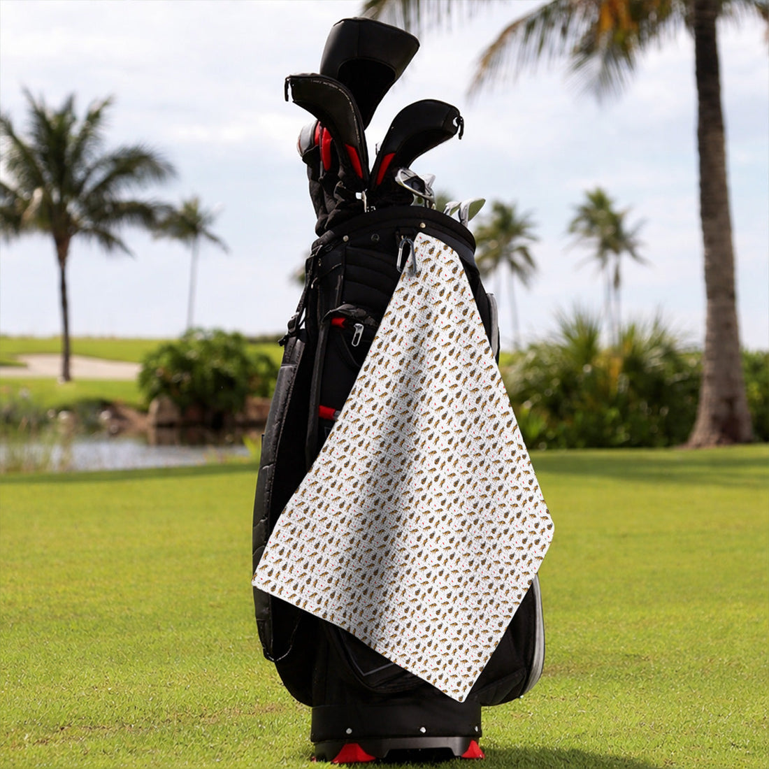 German Shepherd Pattern Golf Towels, Funny Dog Golf Towel, Golf Gift For Golfer