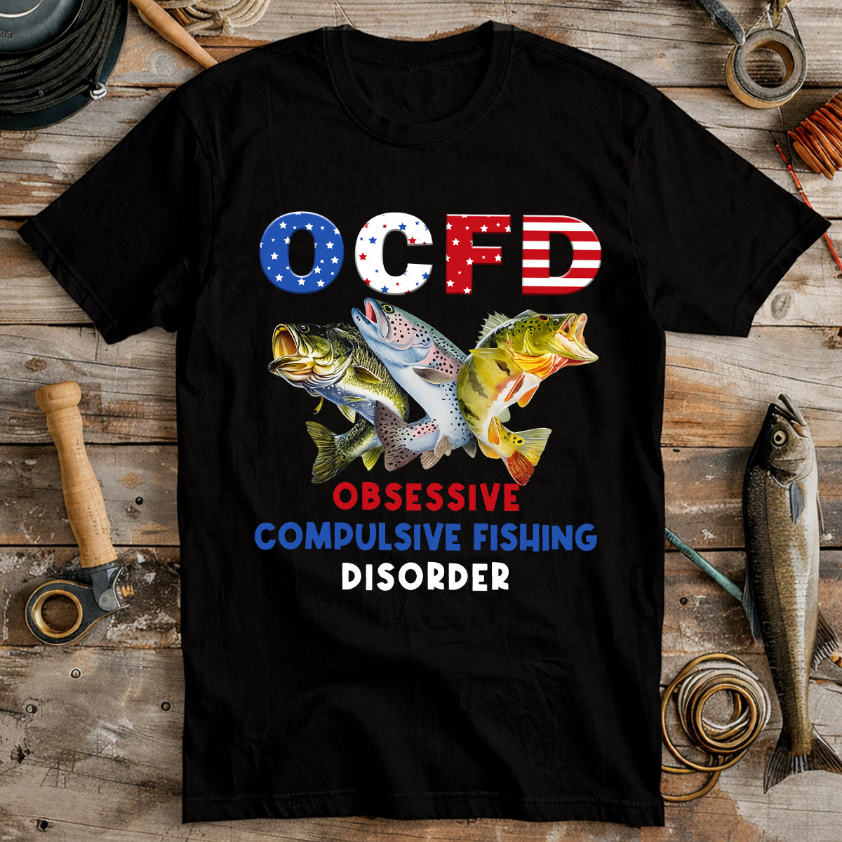 OCFD Funny Fishing Shirt, Patriotic Fishing Tee Shirts, 250th Anniversary Fishing Shirts For Men