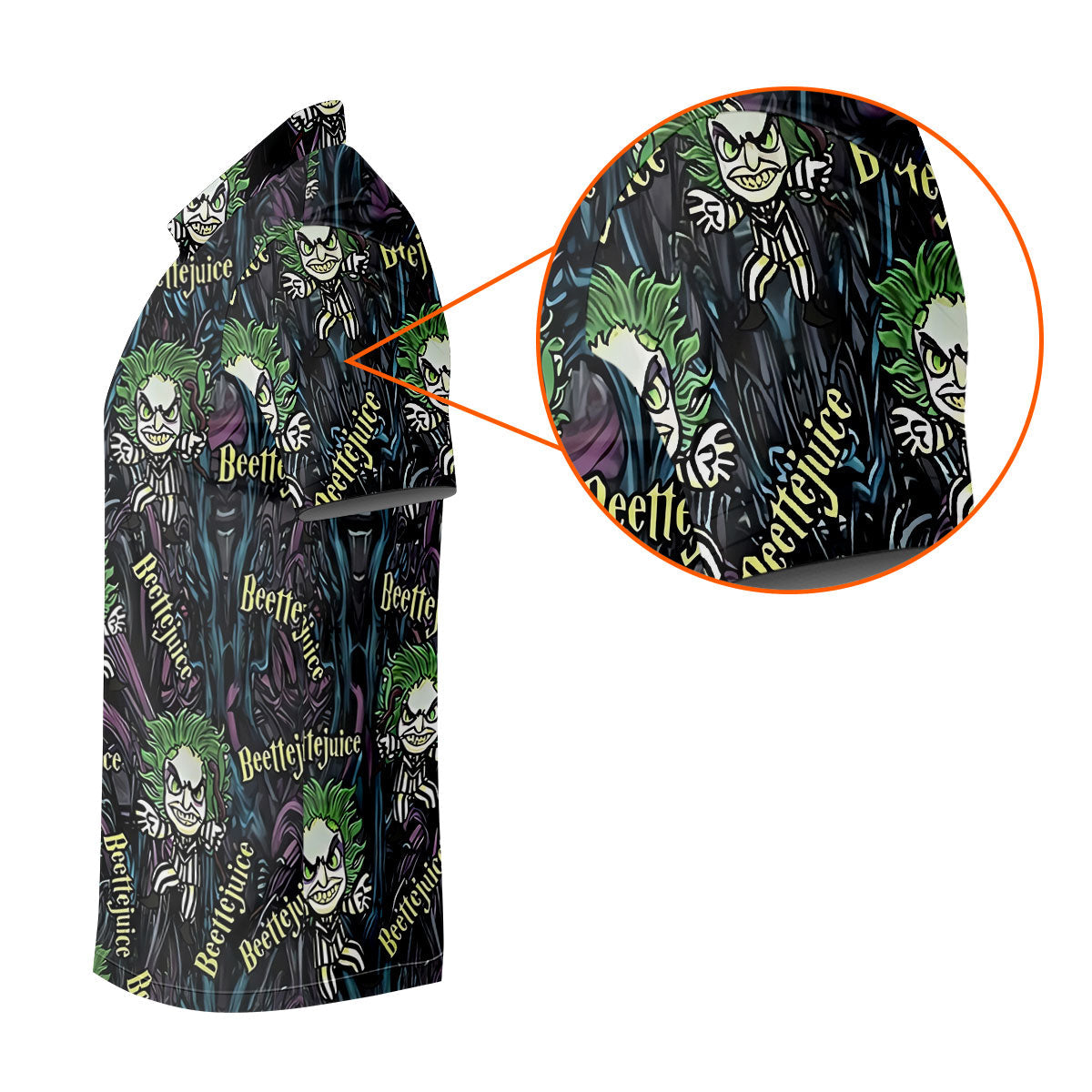 Halloween Horror Character Cartoon Hawaiian Golf Shirt, Men's Golf Shirt, Printed Golf Polo Shirt