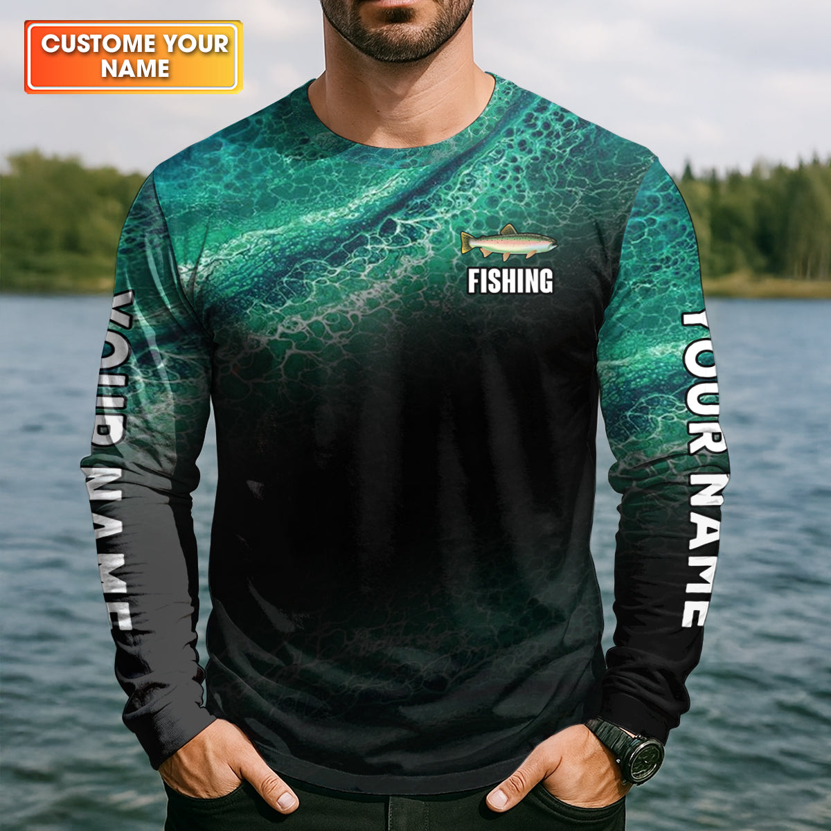 Big Trout Little Trout Water Ripple Fishing UPF Shirts, Funny Fishing Shirt, Fishing Shirts For Men