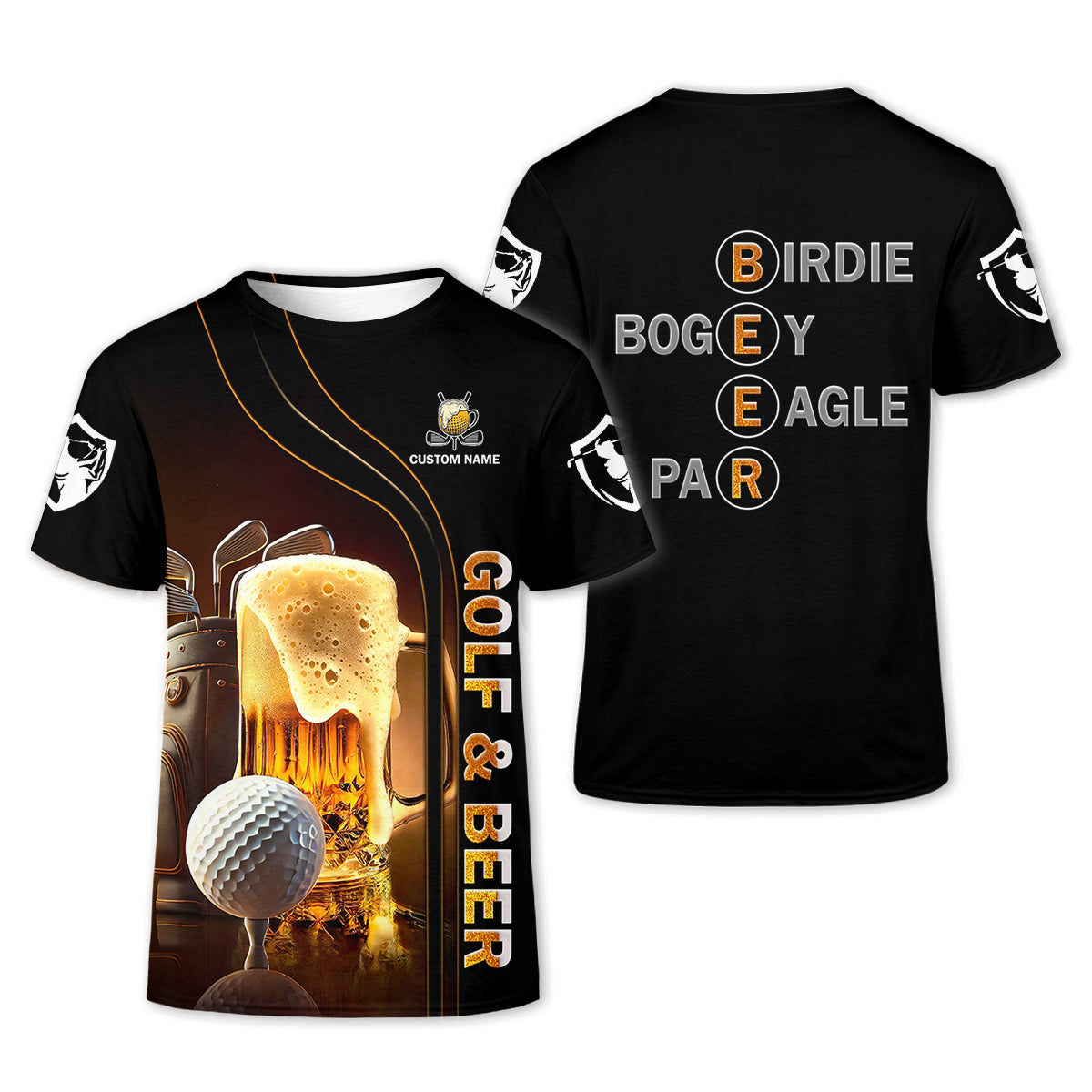 Golf And Beer Custom Women's Funny Graphic Golf Polo ShirtCustom Ladies Golf Shirt