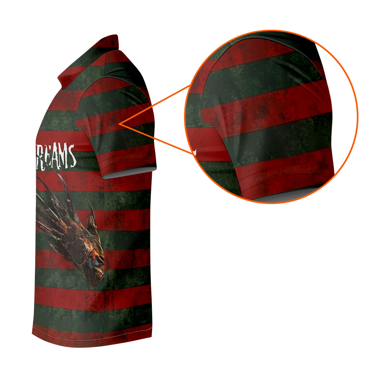 Sweet Dreams Horror Striped Golf Polo Shirt, Women’s Golf Polo, Printed Golf Shirt