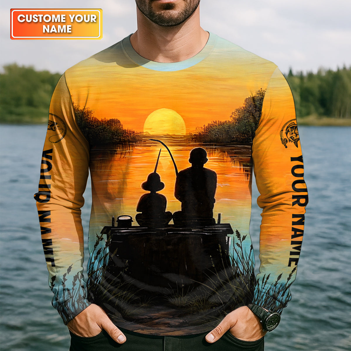 I Asked God For A Fishing Partner Father Son Fishing UPF Shirts, Dad Fishing Gift, Fishing Shirts For Men