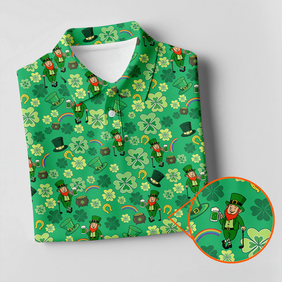 Shamrock St Patrick's Day Light Green Golf Shirt, Women's Golf Tops, Ladies Golf Polos, Women's Polo Shirt