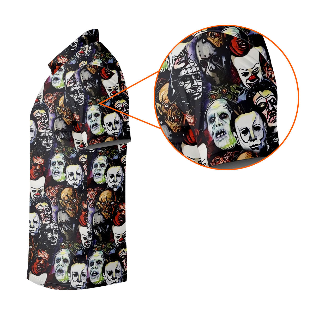 Horror Character Movie Villain Collage Golf Polo Shirt, Women's Golf Polo, Ladies Golf Shirts