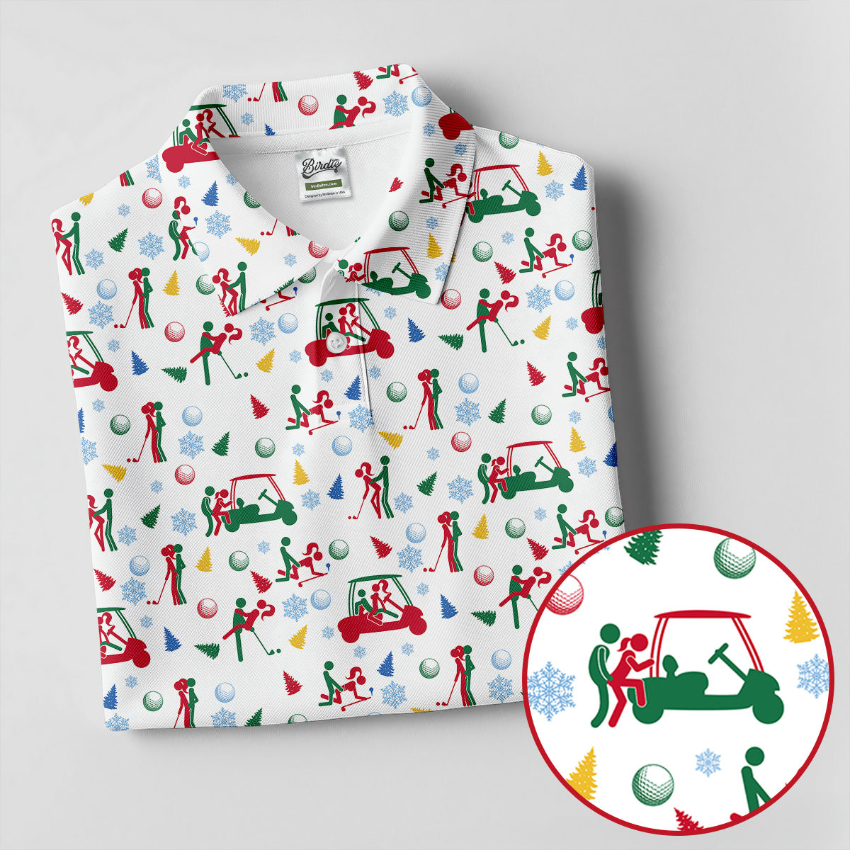 Funny Cheeky Golf Cart Christmas Golf Shirt, Women’s Golf Polo, Women’s Golf Apparel