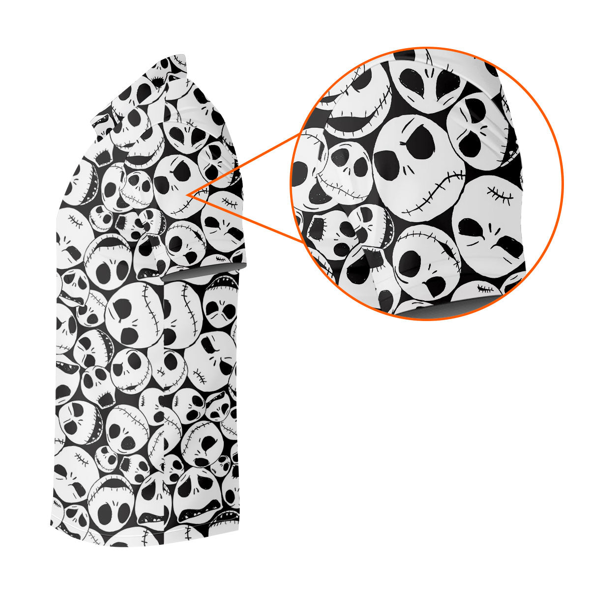 Horror Character Skull Face All Over Golf Polo Shirt, Women's Golf Apparel, Golf Shirts For Women