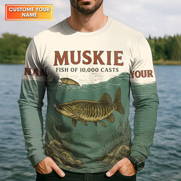 Muskie Fish Of 10000 Casts Vintage Fishing Shirt, Fishing UPF Shirts, Fishing Shirts For Men