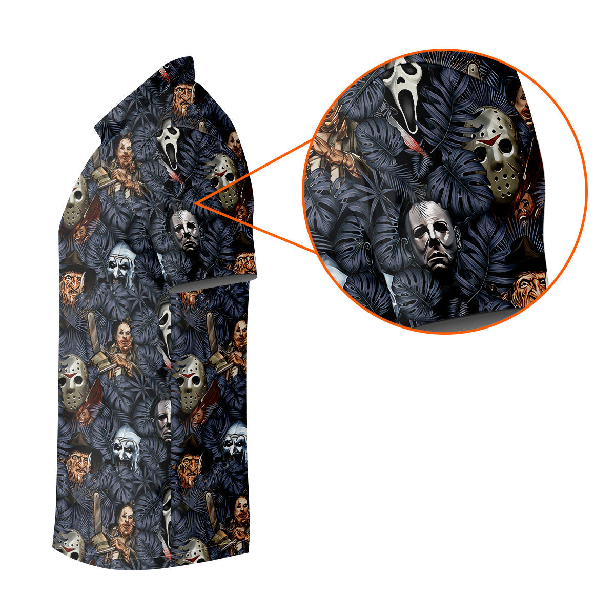 Tropical Horror Character Halloween Golf Shirt, Printed Golf Shirts, Golf Polo Shirts For Men