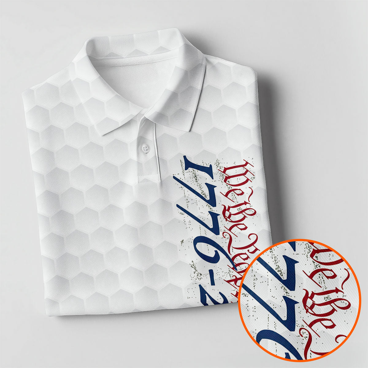 We The People Distressed American Flag White Golf Shirt, 250 Years Patriotic 4th Of July Golf Shirt For Women