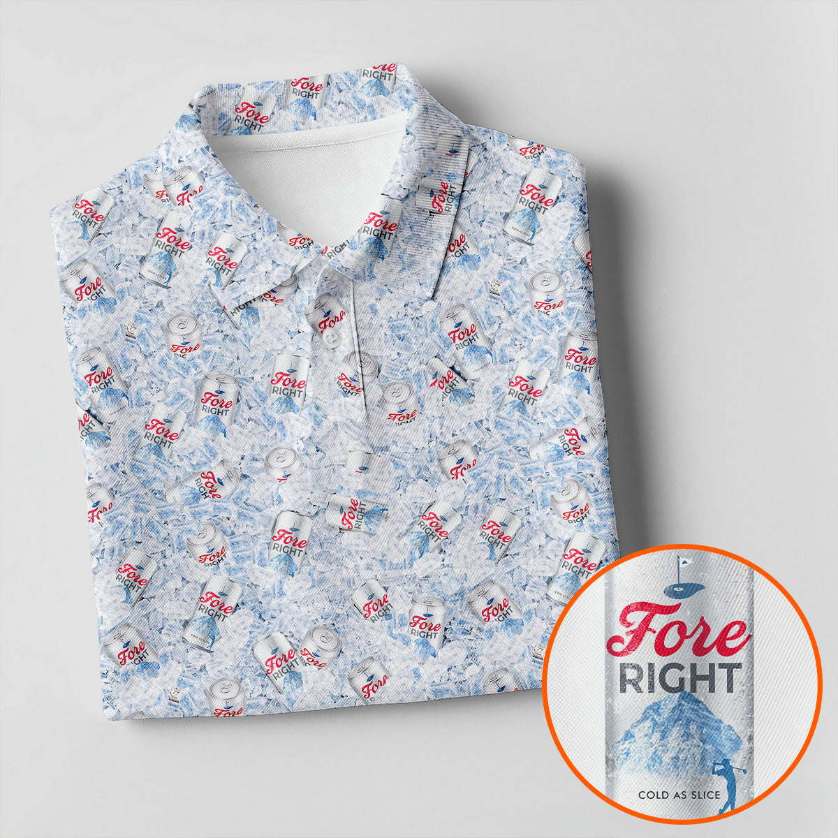 Fore Right Cold As Slice Golf And Beer Fun Women's Golf Shirts, Ladies Golf Shirts