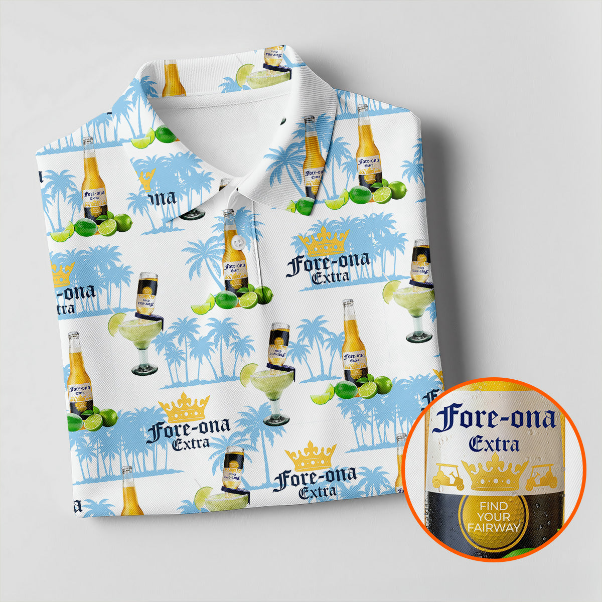 Fore-ona Extra Find Your Fairway Golf And Beer Fun Women's Golf Shirts, Ladies Golf Shirts