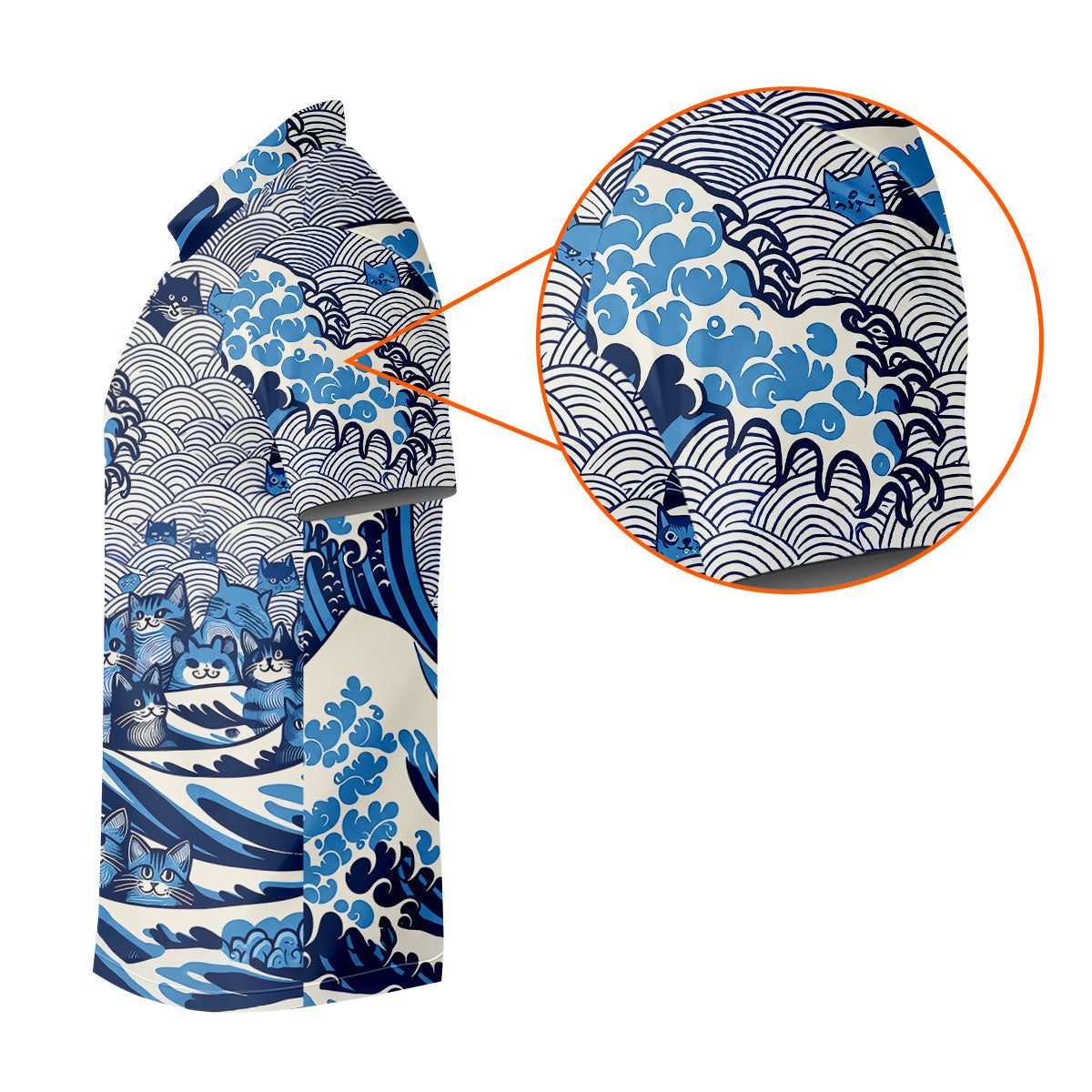 Japanese Wave Cat Hawaiian Golf Shirt, Golf Shirts For Women, Women’s Golf Apparel