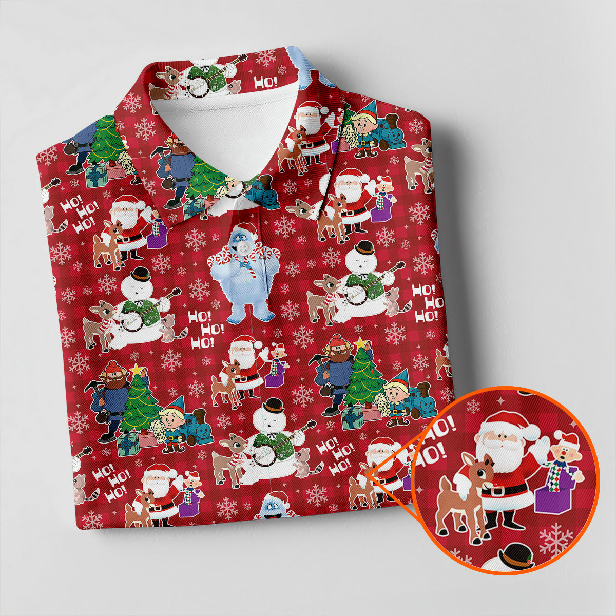 Ho Ho Ho Santa Yeti Women's Golf Tops, Christmas Golf Shirt, Ladies Golf Polos, Golf Gift For Ladies