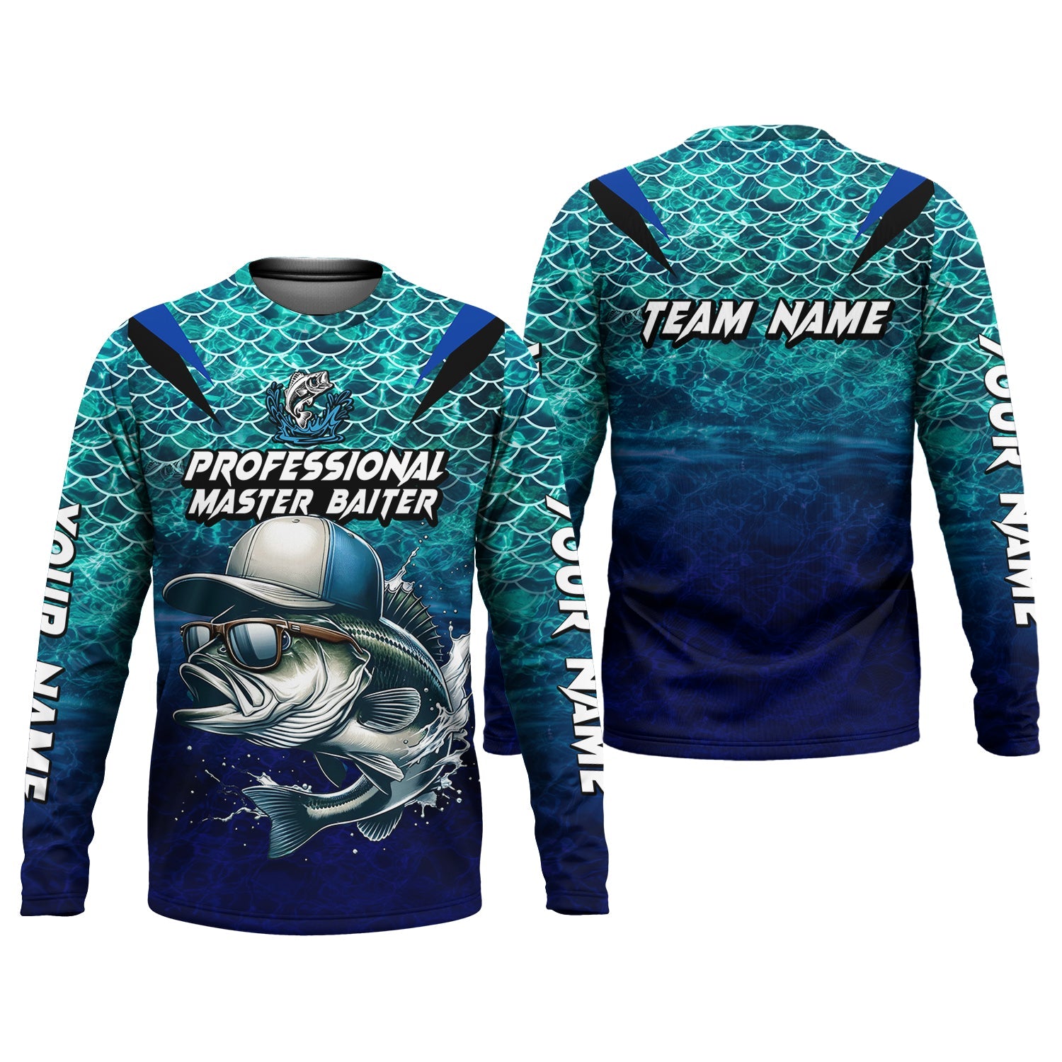 Bass Fishing UPF Shirts, Long Sleeve Sun Shirt, Camo Long Sleeve Shirt, Fishing Shirts For Men