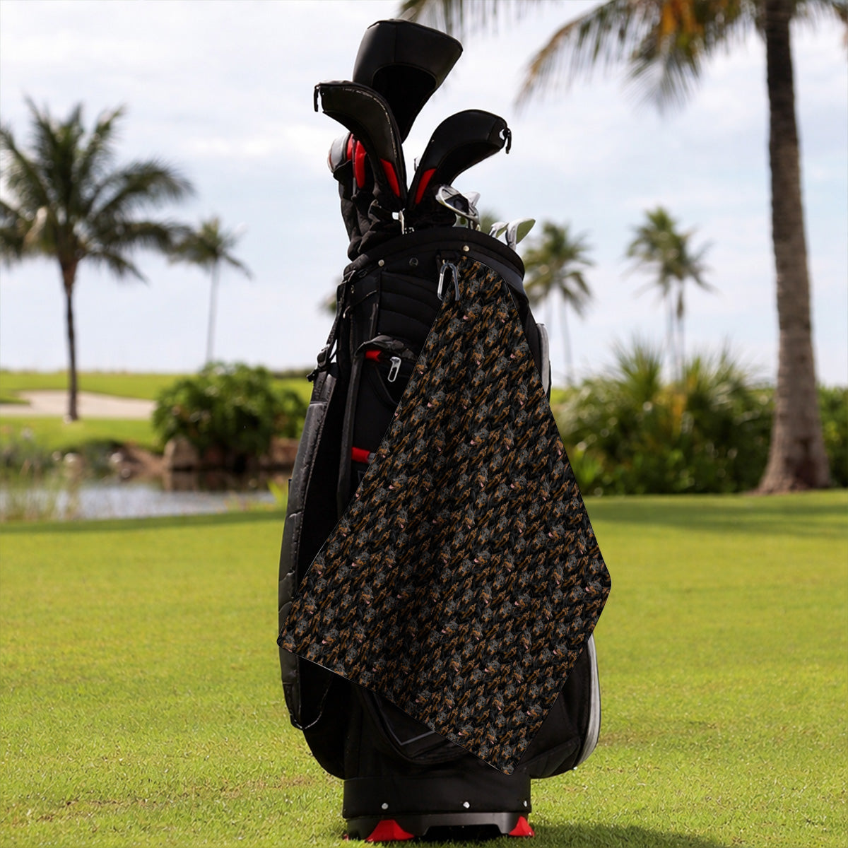 Doberman Golf Towel, Funny Doberman Pattern Golf Towels, Golf Gift For Golfer