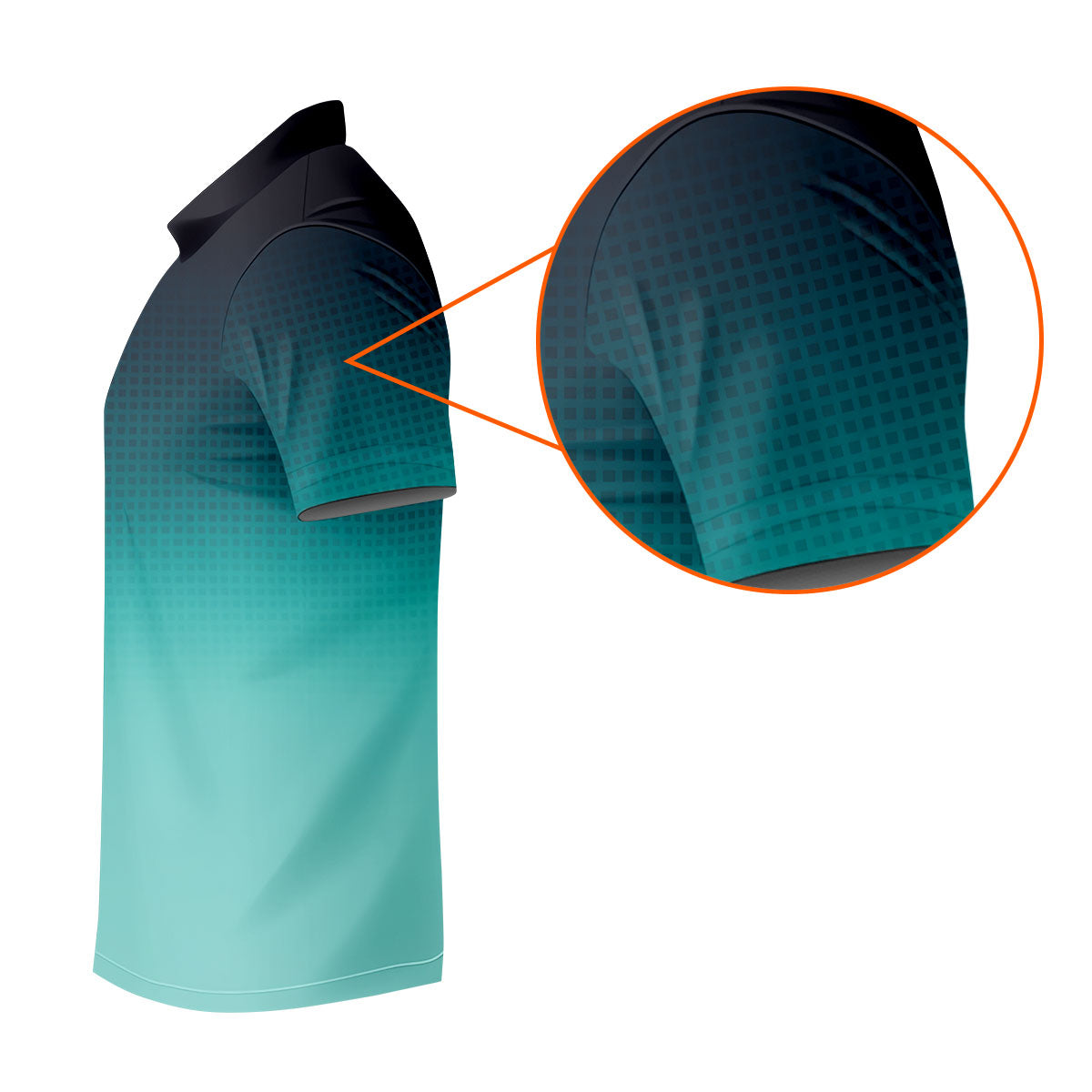 Turquoise Gradient Hawaiian Golf Shirt, Golf Tops For Men, Polo Shirts For Men