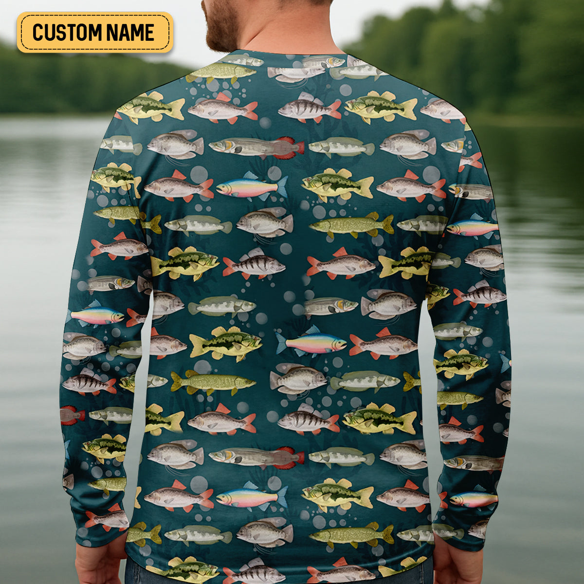 Personalized Freshwater Fish Fishing Shirt With Custom Name, Long Sleeve Fishing Shirt, Fishing Shirt For Men