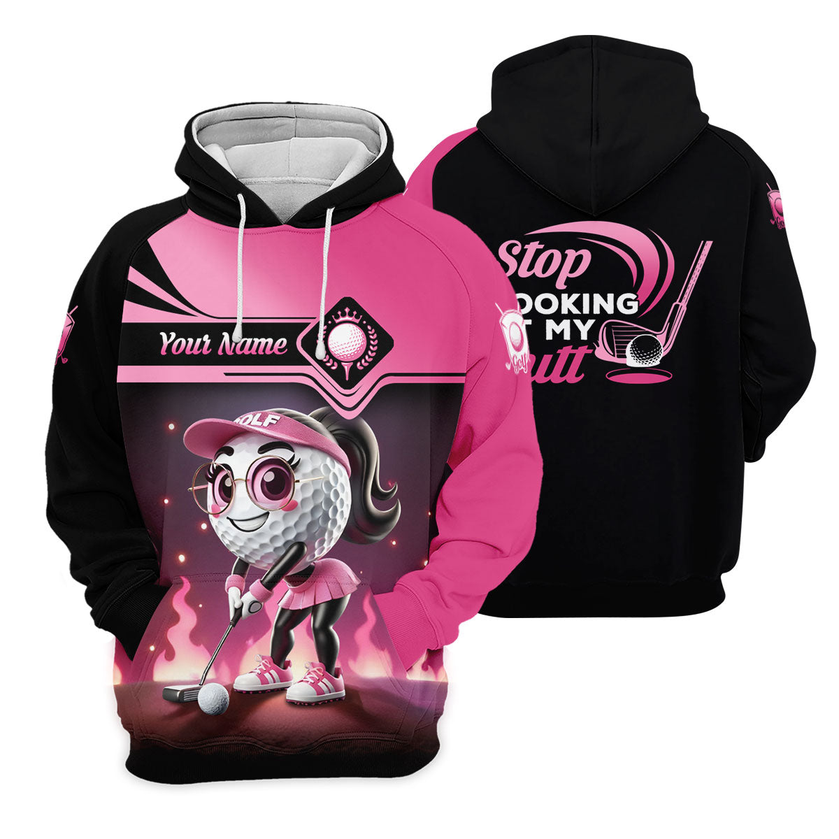 Stop Looking At My Putt Personalized Golf Polo ShirtWomens Golf Gifts, Mothers Day Gifts