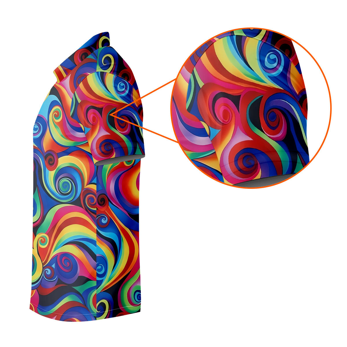 Colorful Rainbow Swirl Abstract Golf Shirt, Ladies Golf Shirts, Women’s Golf Apparel, Performance Golf Shirt