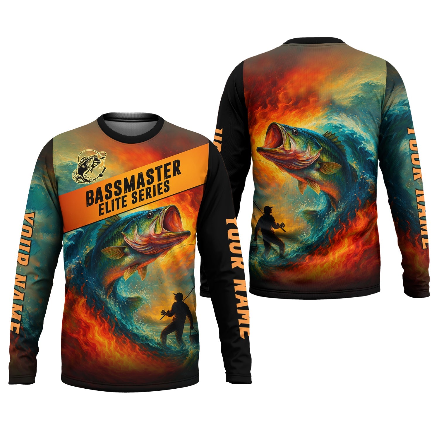 Bass Masters Elite Fishing UPF Shirts, Long Sleeve Fishing Shirts, Fishing Shirts For Men