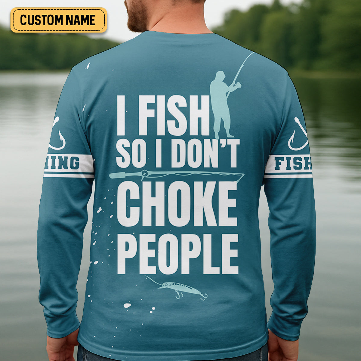 I Fish So I Don't Choke People Blue Marlin Fishing SPF Shirt For Men, Fishing Gifts For Men, Men's Fishing Shirt