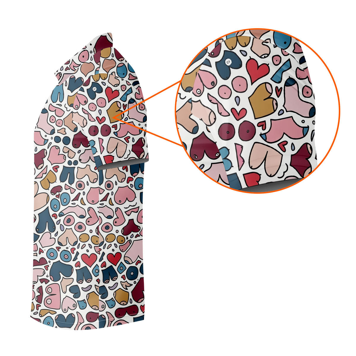Funny Adult Body Parts Pattern Shirt, Mens Golf Polo, Printed Golf Shirts (Copy)