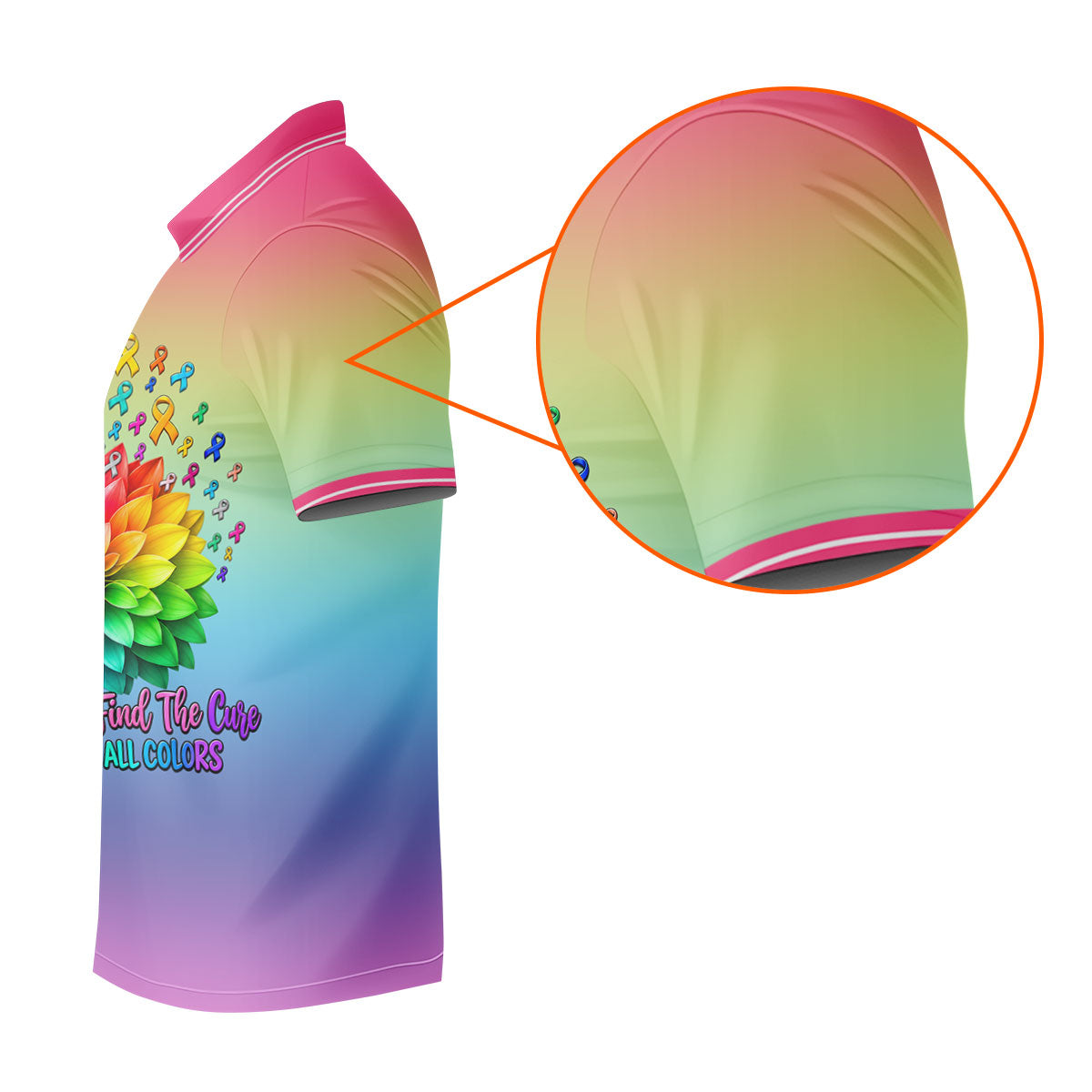 Spread Hope Find The Cure Rainbow Cancer Polo Shirt, Golf Shirts For Men, Mens Golf Shirts