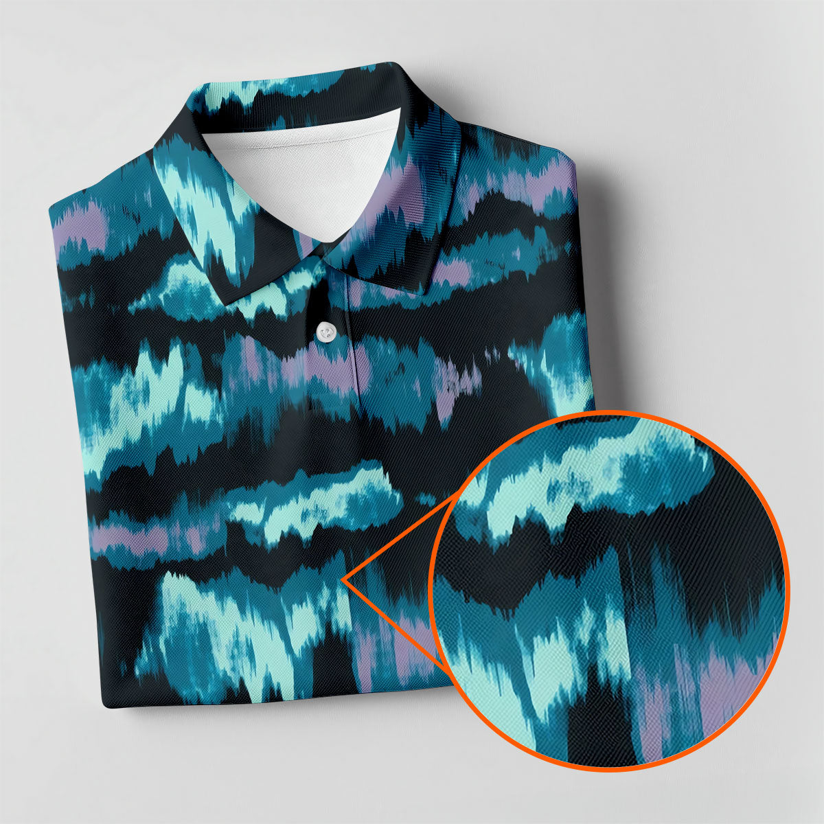 Blue Ikat Pattern Fishing UPF Shirts, Women Fishing Shirt, Fisherwomen SPF Long Sleeve Shirts