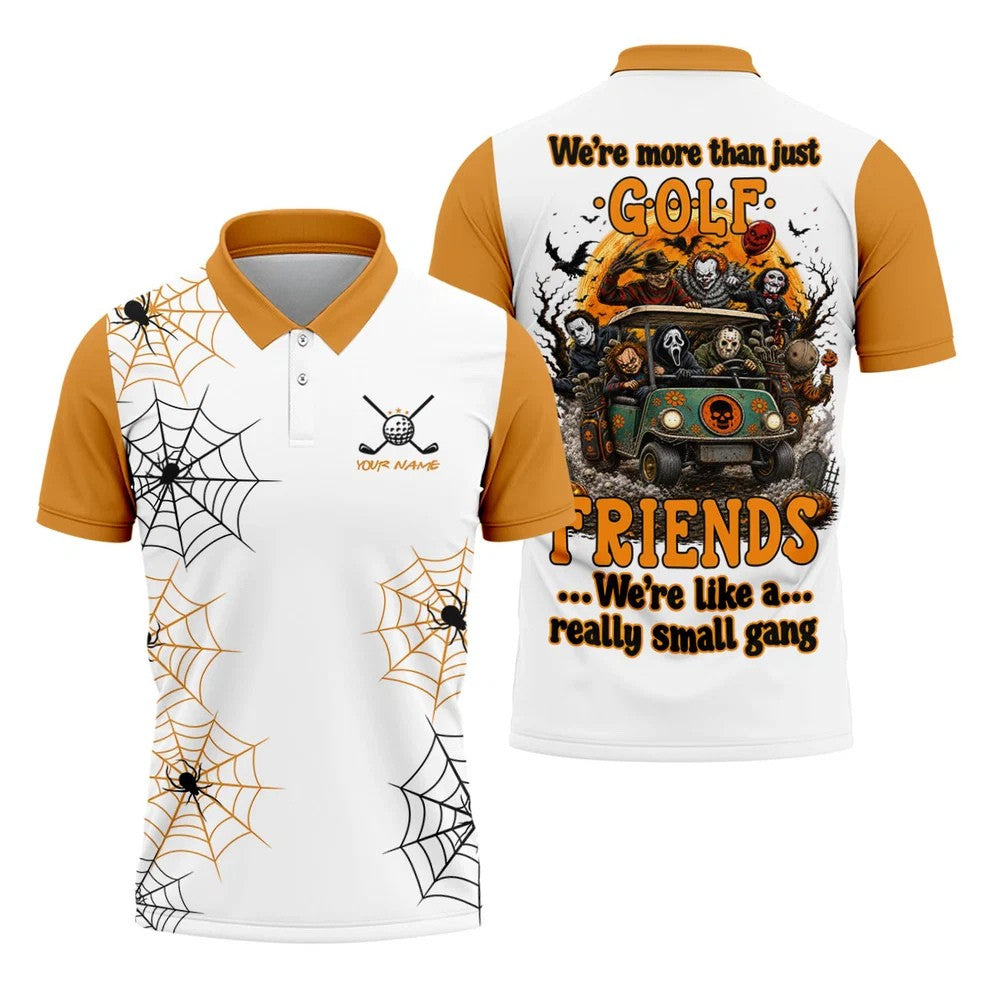 Custom Halloween Golf Friends Hawaiian Golf Shirt, Mens Golf Polo, Golf Shirts For Men