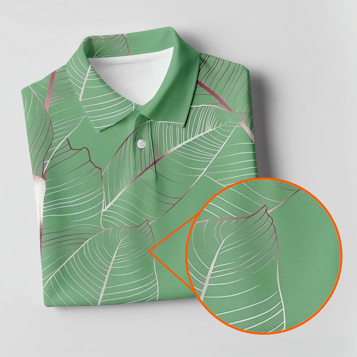 Tropical Leaves Green Golf Shirt, Summer Hawaiian Golf Shirt, Golf Shirts For Men
