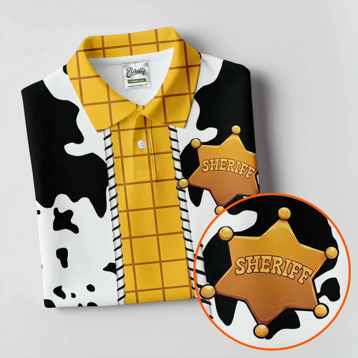 Cowboy Toy Hawaiian Golf Shirt, Cartoon Style Men's Golf Shirt, Polo Shirts For Men