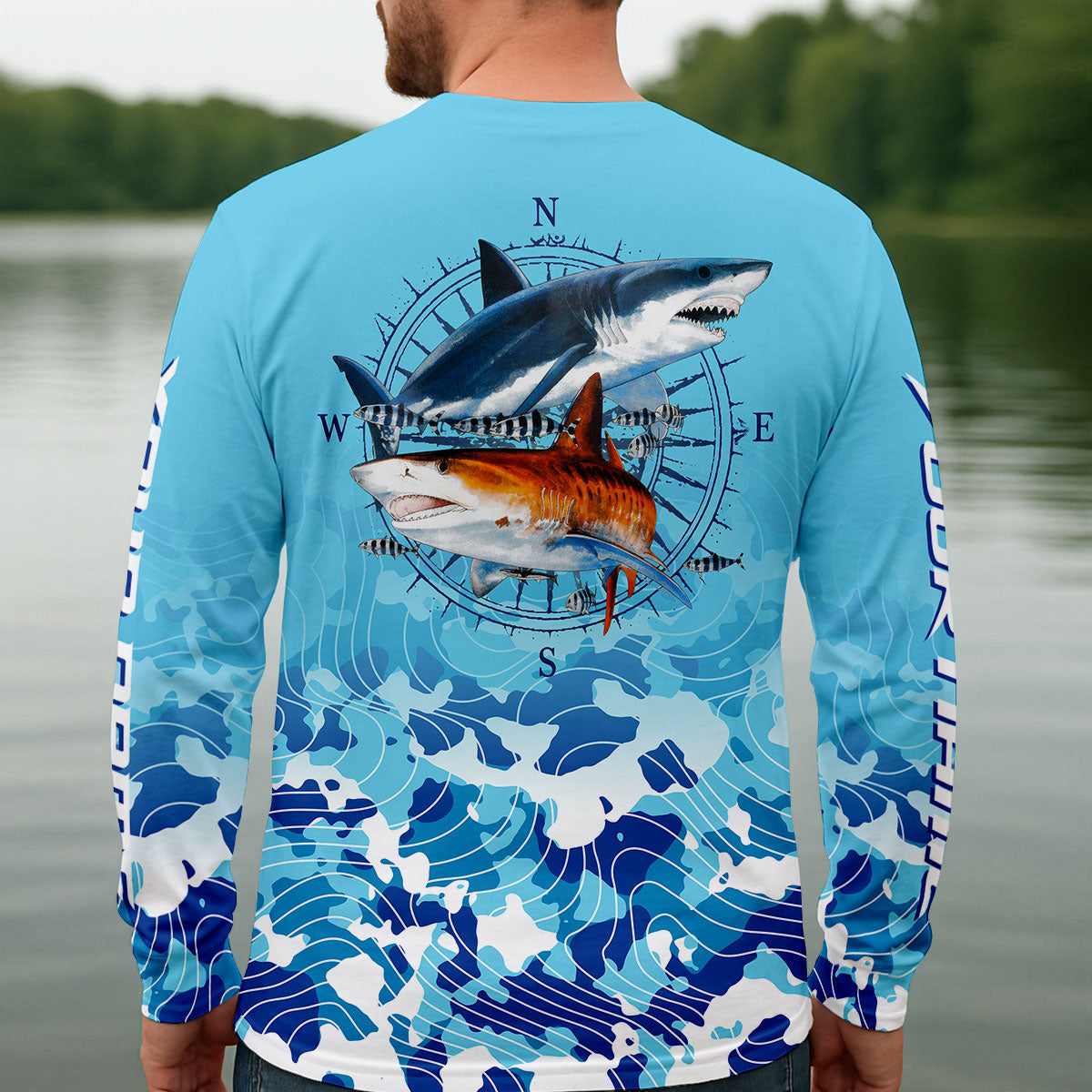 Custom Name Fishing Shirt for Men, Short Sleeve Saltwater Ocean Fishing Shirt, Fishing UPF Shirts