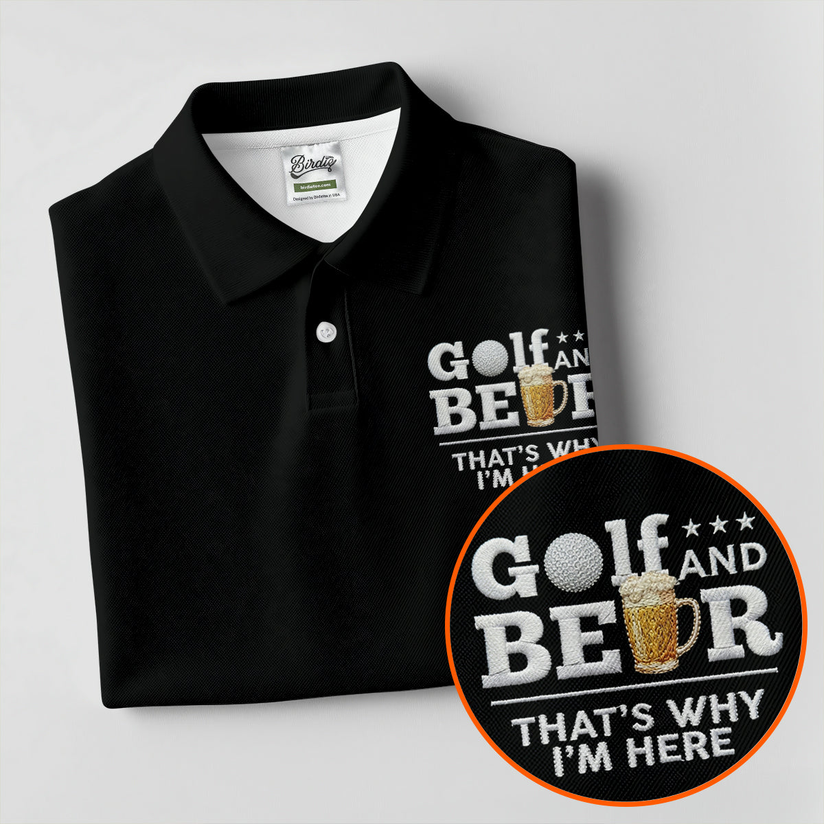 Golf And Beer That's Why I'm Here 250 Years US Flag Golf Shirt, Patriotic 4th Of July Golf Shirts For Men