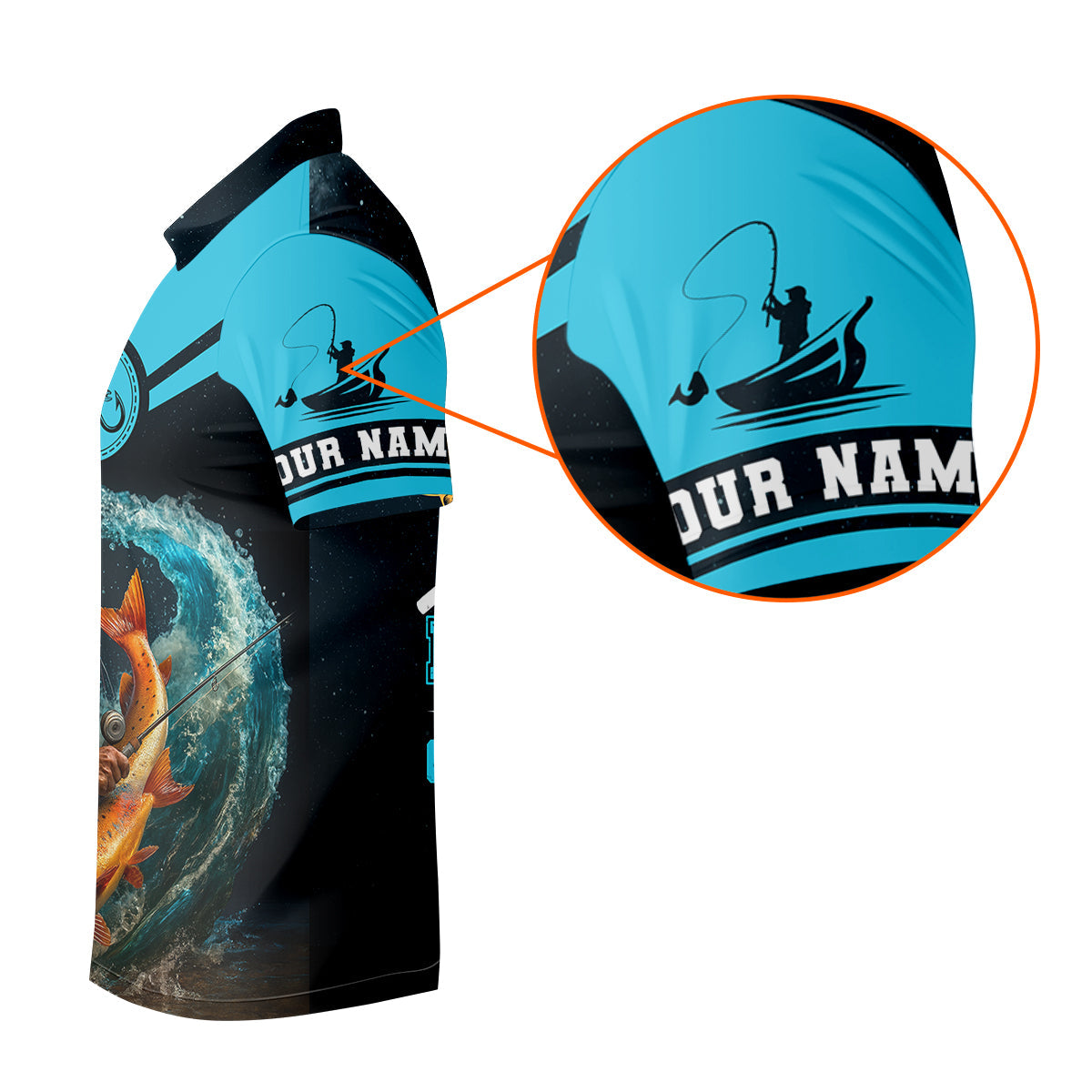 Never Underestimate An Old Man With A Fishing Rod Custom Name UPF Shirts, Men's Fishing Shirt