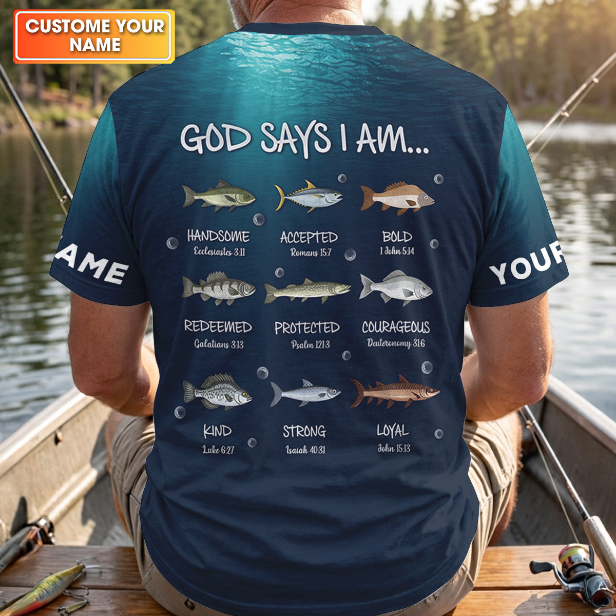 God Says I Am Fishing Bible Funny Fishing Shirt, Fishing UPF Shirts, Christian Fishing Shirts For Men