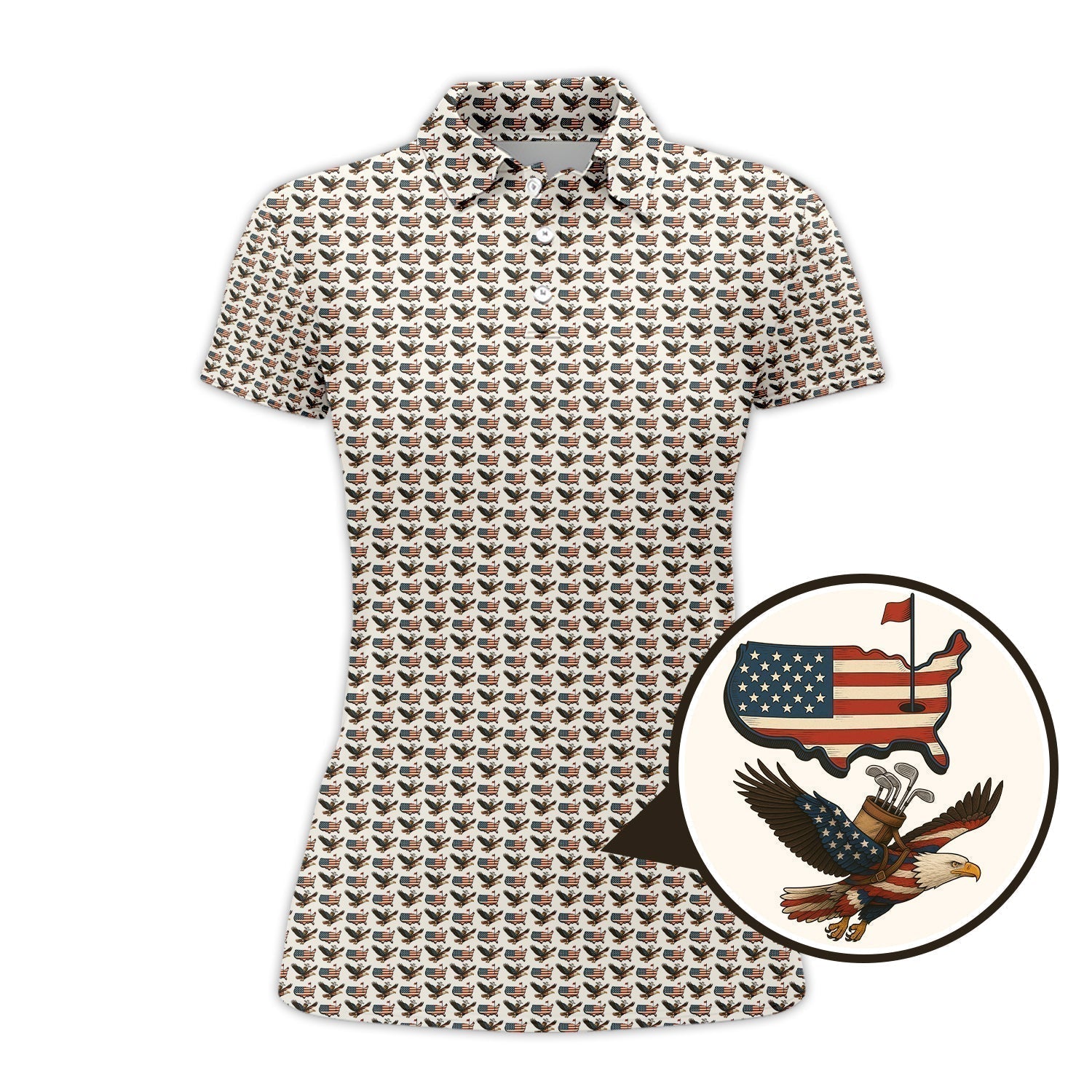 American golf shirt, USA Golf Shirts For Golfer, Pattern Golf Shirt, Men Golf Gift