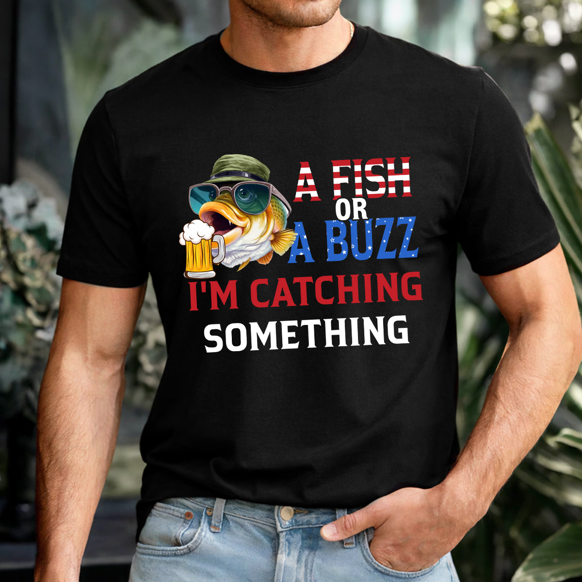 A Fish Or A Buzz Bass Fishing And Beer Patriotic 4th Of July Funny Fishing Shirt, 250 Years Fishing T-Shirts
