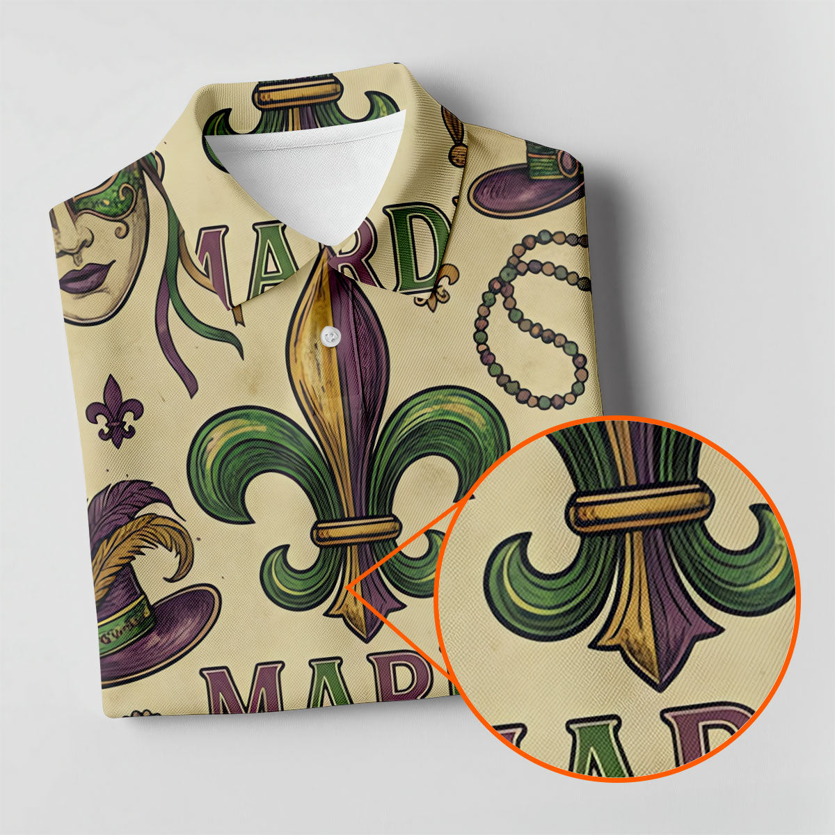 Mardi Gras New Orleans Fleur De Lis Carnival Hat Women's Golf Tops, Ladies Golf Shirts, Ladies Golf Polos